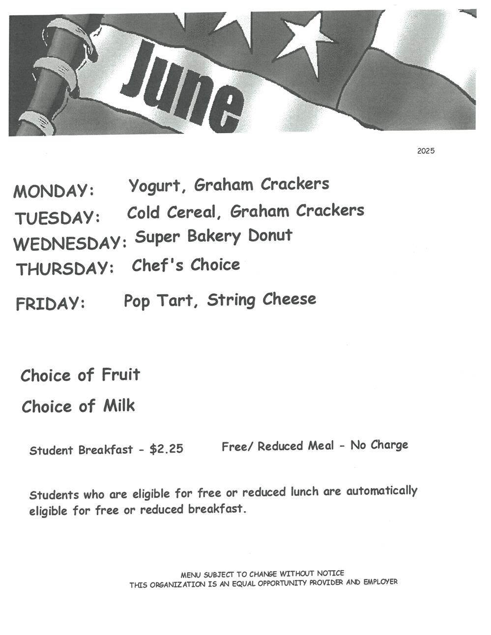 Breakfast Menu